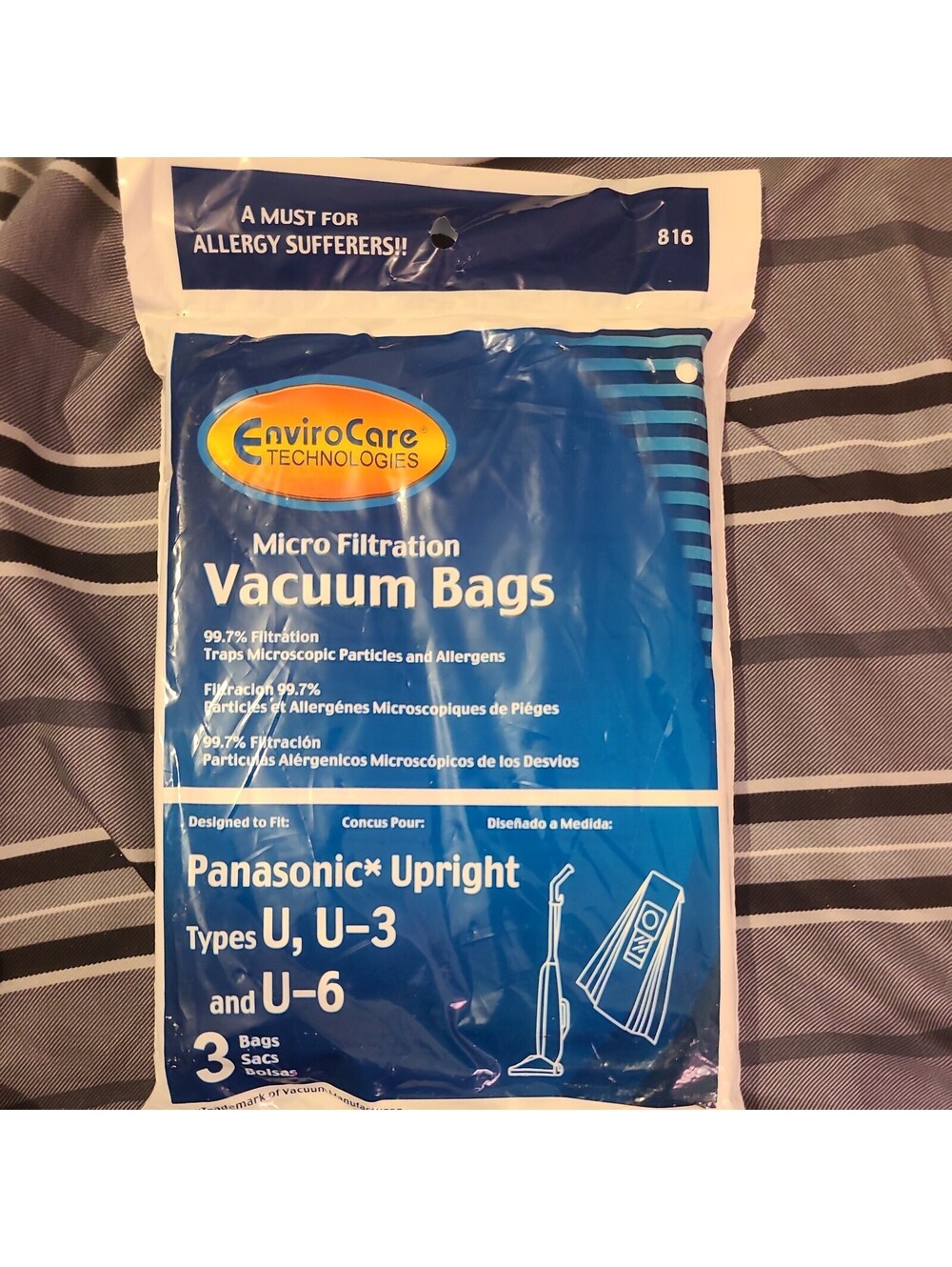 Panasonic upright Type U, U-3 and U-6 Upright Vacuum Cleaner Bags By Envirocare